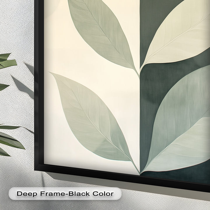 Minimalist Leaf  – Monochrome Botanical Oil Painting