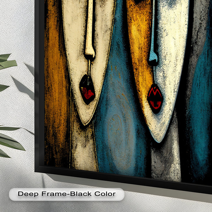 Duality of Gaze – Abstract Expressionist Portrait Picasso Oil Painting