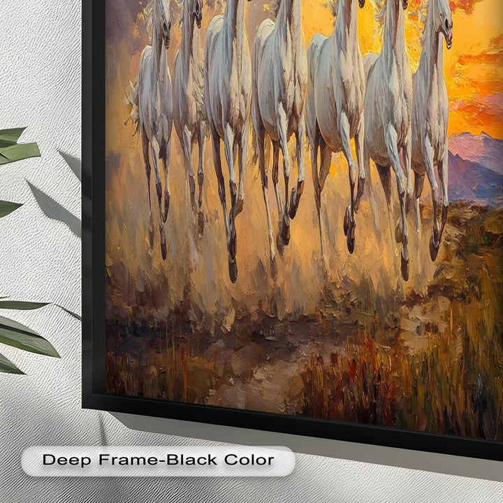 Run with the Sun – White Horses Oil Painting