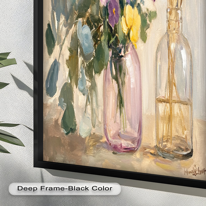 Purple & Yellow Flowers – Botanical Oil Painting