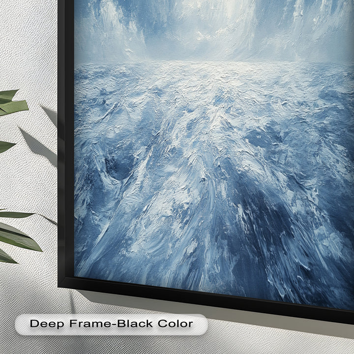 Blue Coastal Wall Art - Abstract Ocean Seascape Oil Painting