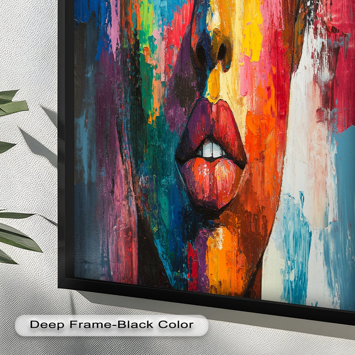 Color Reign – Vibrant Female Portrait Abstract Oil Painting