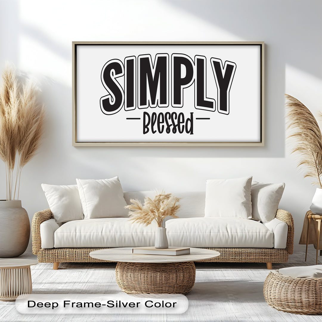 Simply Blessed – Christian Typography Oil Painting