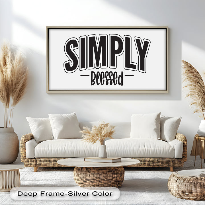 Simply Blessed – Christian Typography Oil Painting