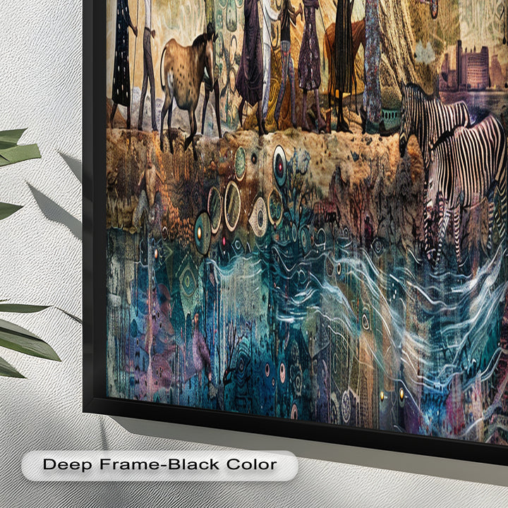 Echoes of Migration – Symbolic Journey Through Time Oil Painting