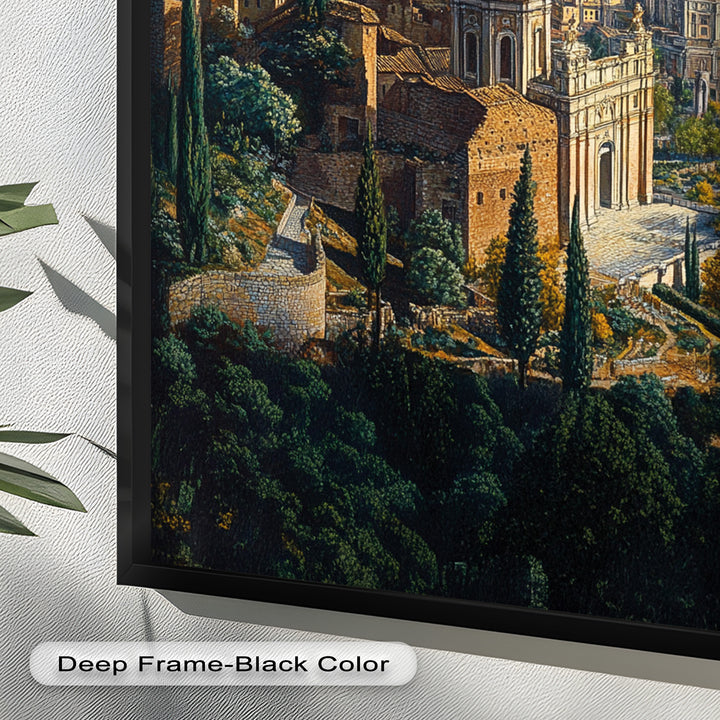 Sunlit Heights of Rome – Classical Cityscape Renaissance Oil Painting