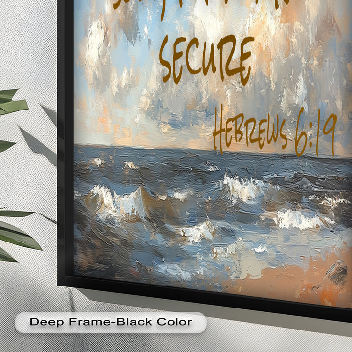 Hebrews 6:19 Bible Verse Oil Painting – Anchor of Hope Wall Art