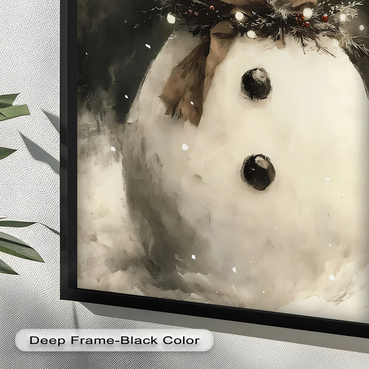 Frosty Cheer – Snowman in Winter Wonderland Oil Painting - MyPhotoStation