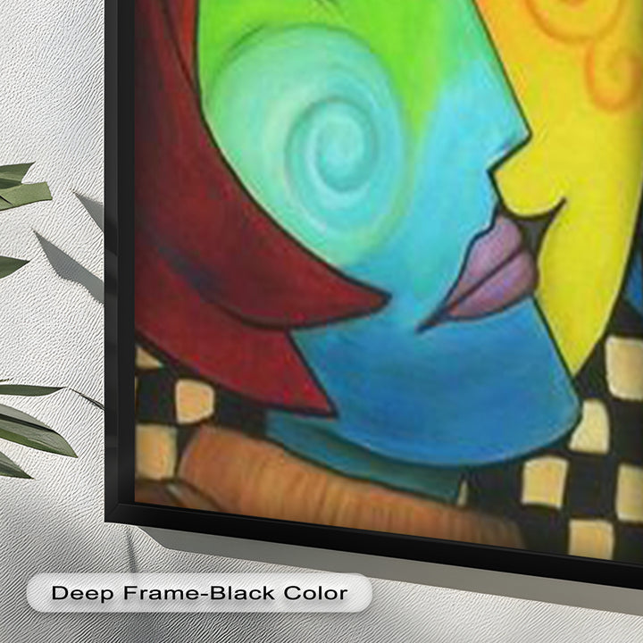 Colorful Duality – Surreal Portrait Fusion in Picasso Oil Painting
