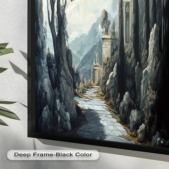 Ancient Pathway to the Temple – Dramatic Classical Landscape Oil Painting