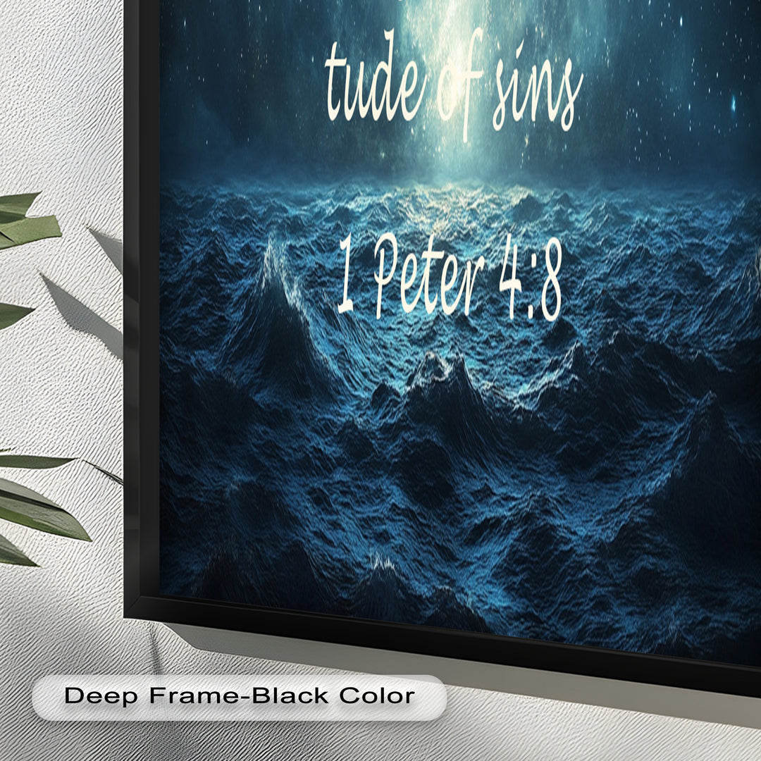 1 Peter 4:8 – Love and Forgiveness Bible Verse Oil Painting