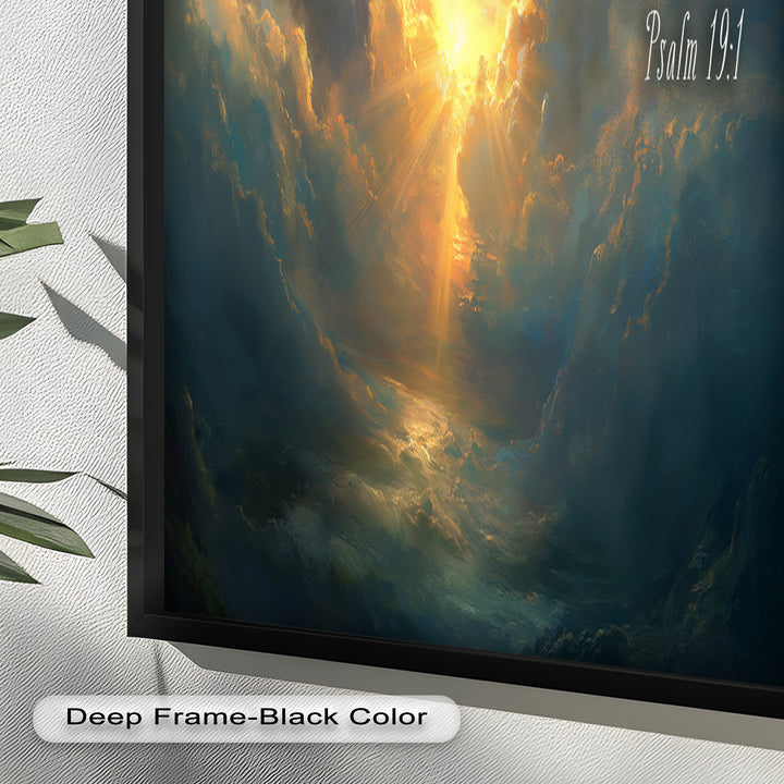 Psalm 19:1 – The Heavens Declare Bible Verse Oil Painting