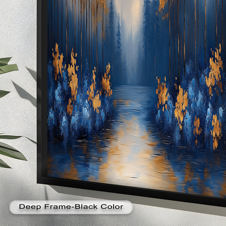Golden Forest Landscape - Framed Autumn Oil Painting