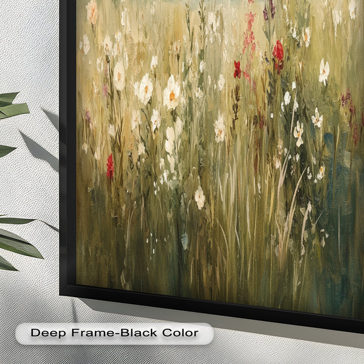 Nostalgic Feel – Serene Wildflower Oil Painting