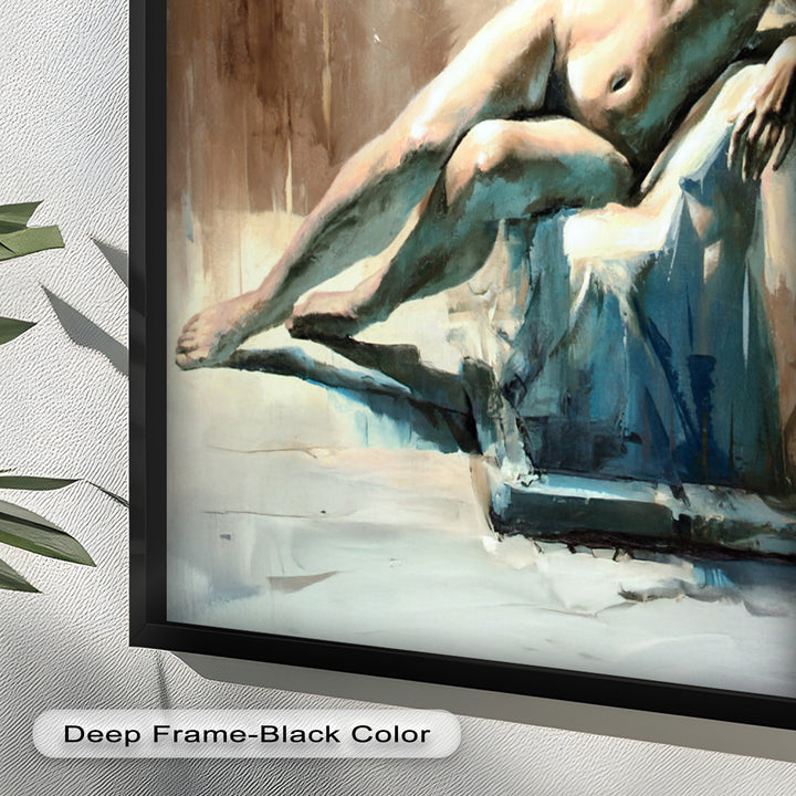 Echoes of Light – Modern Reclining Nude Oil Painting
