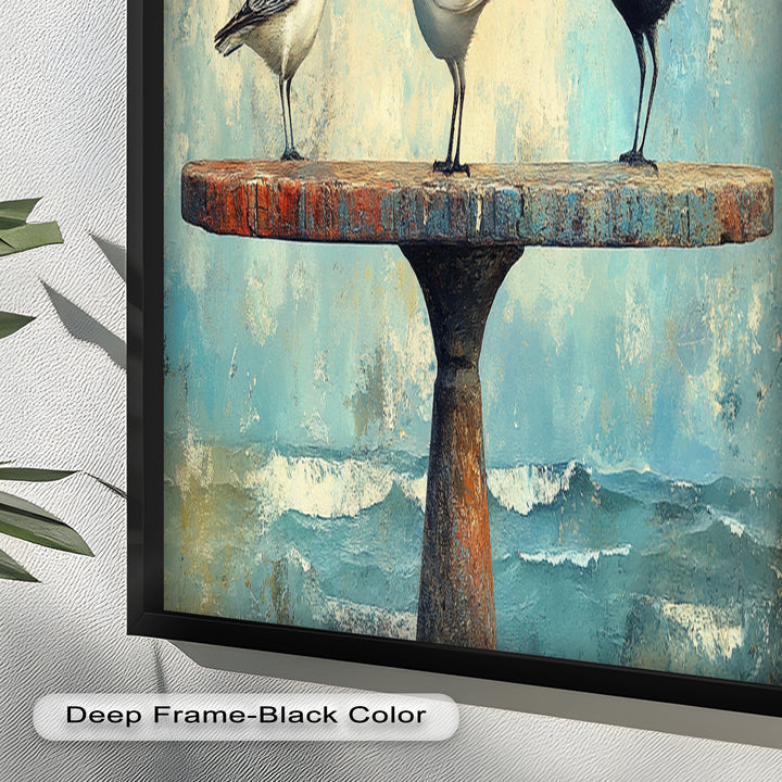 Surreal Birds on Pedestal – Animal Oil Painting