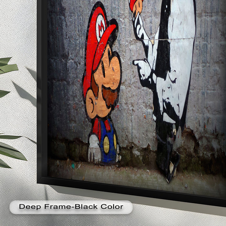 Mario Meets the Law – Banksy Oil Painting