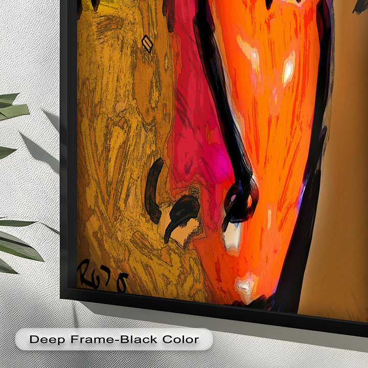 Vivid Gaze – Abstract Expressionist Portrait Oil Painting