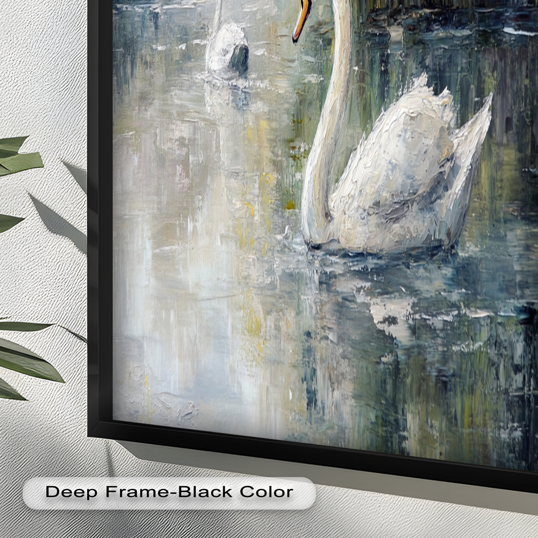 Swans on the Lake – Animal Oil Painting