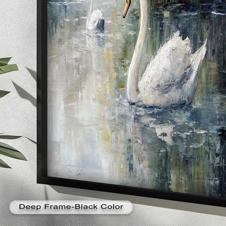 Swans on the Lake – Animal Oil Painting