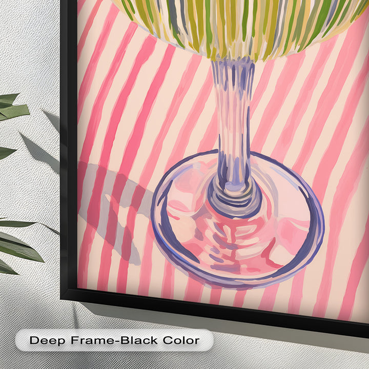 Lime Cocktail Pop Art – Modern Pink Kitchen Decor Oil Painting