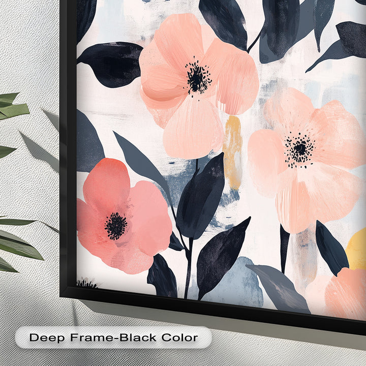 Soft Harmony – Peach and Mustard Floral Oil Painting