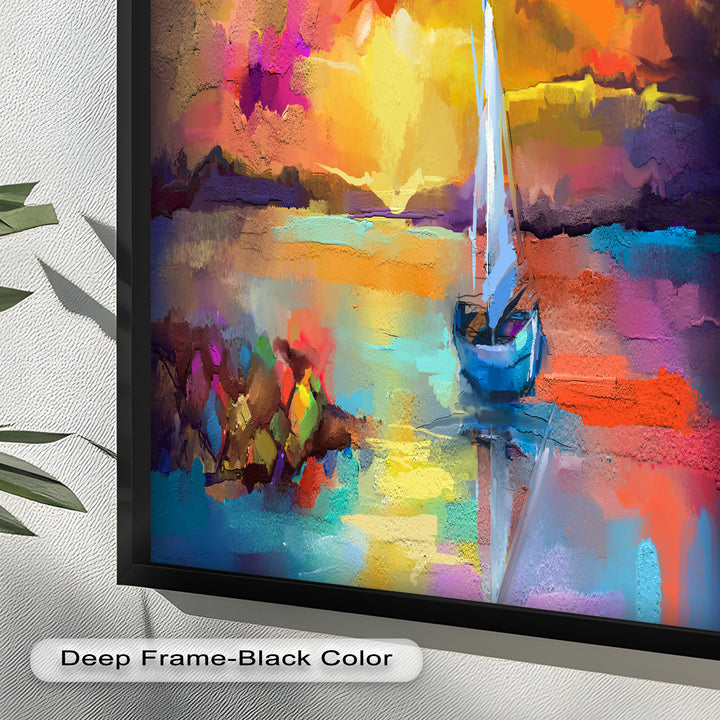 Ambesonne Head Scarf – Vibrant Seascape Oil Painting