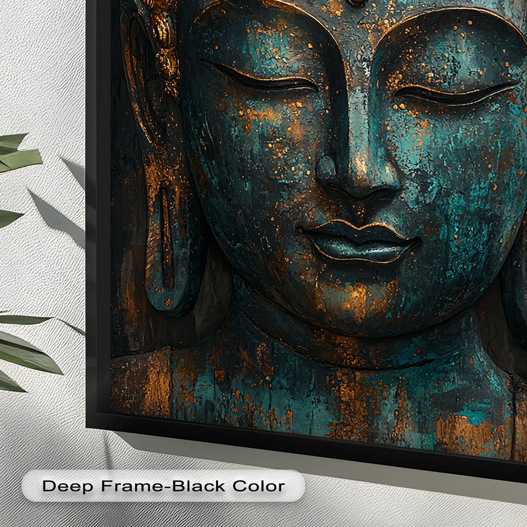 Buddha Portrait Wall Art – Religious Oil Painting