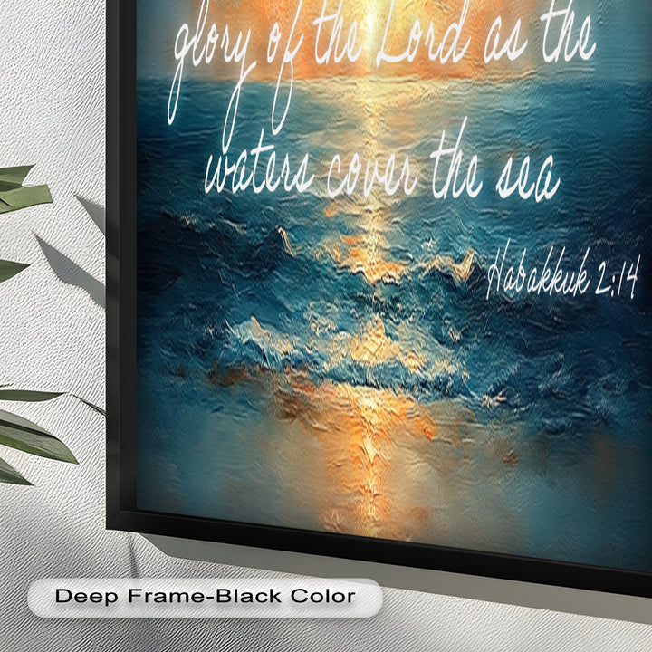 Habakkuk 2:14 – The Glory of the Lord Bible Verse Oil Painting