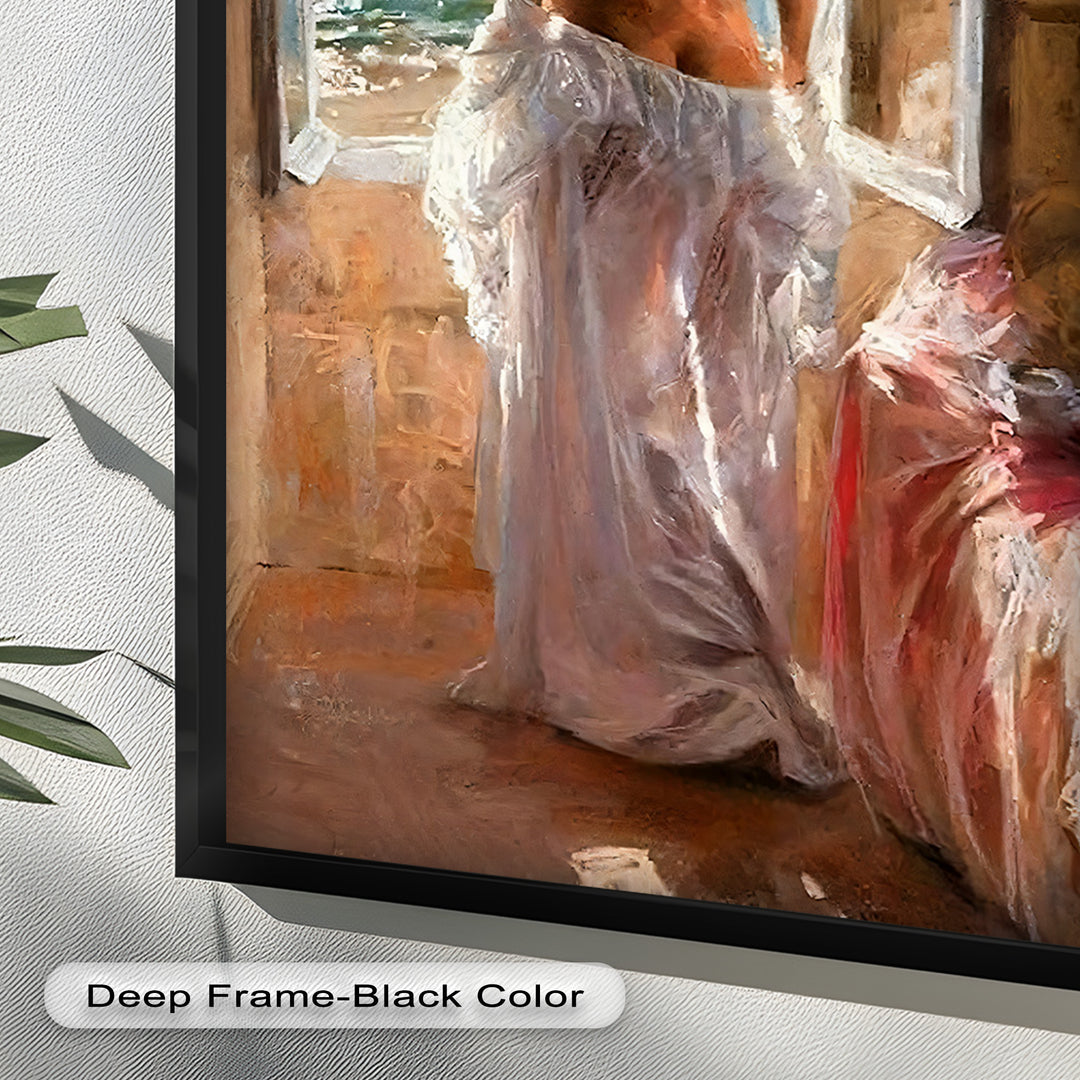 Whispers of the Sea – Romantic Woman by the Ocean Nude Oil Painting