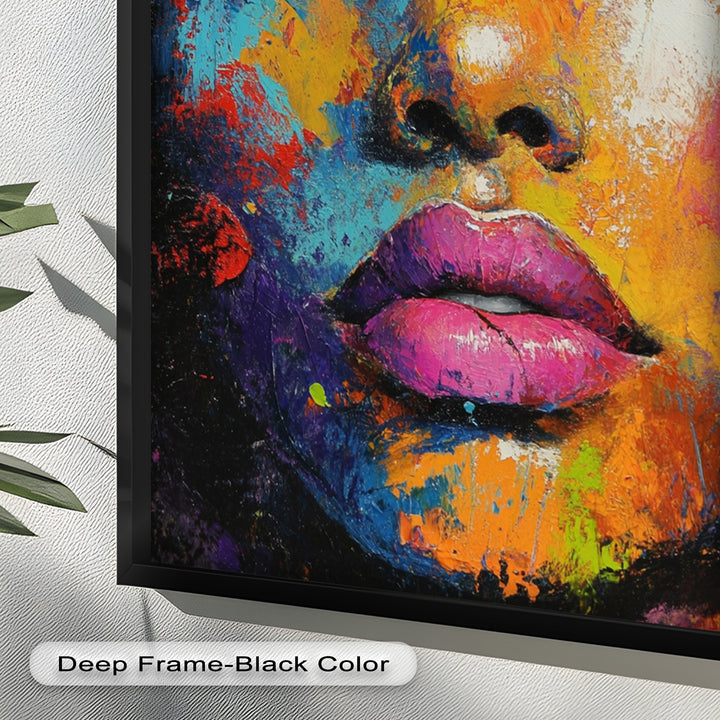Chromatic Reverie – Bold Female Portrait in Abstract Oil Painting