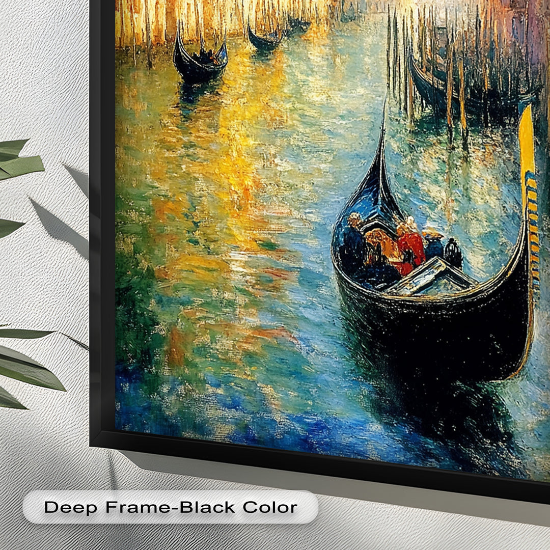 Venice Gondola Scene - Impressionist Oil Painting