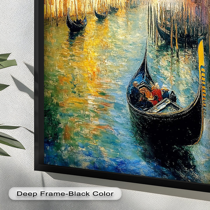 Venice Gondola Scene - Impressionist Oil Painting