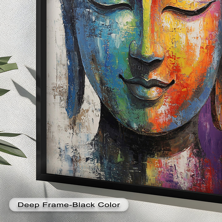 Colorful Buddha Wall Art – Religious Oil Painting