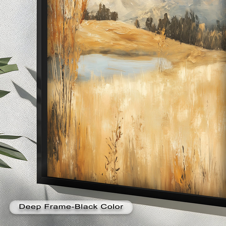 Wheat Fields Autumn Landscape – Golden Serenity Oil Painting