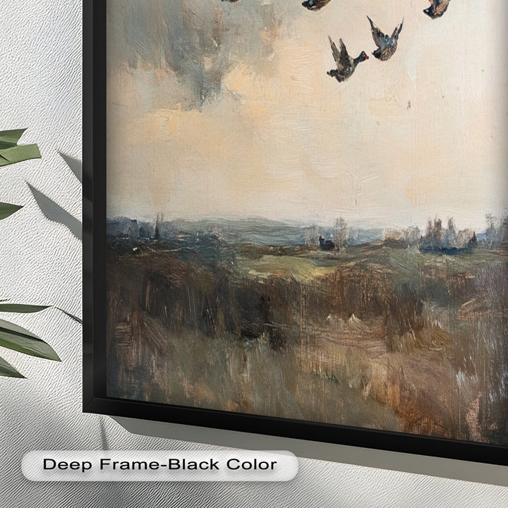 Flight Over the Marshlands – Ducks in Motion Oil Painting