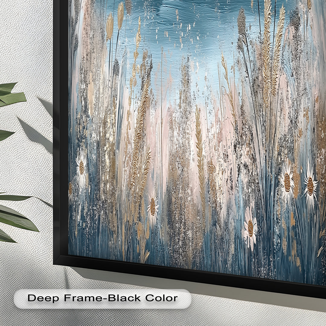 Wildflower Ocean View Wall Art – Framed Oil Painting