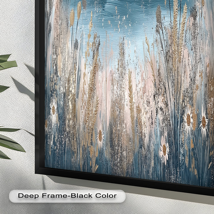 Wildflower Ocean View Wall Art – Framed Oil Painting