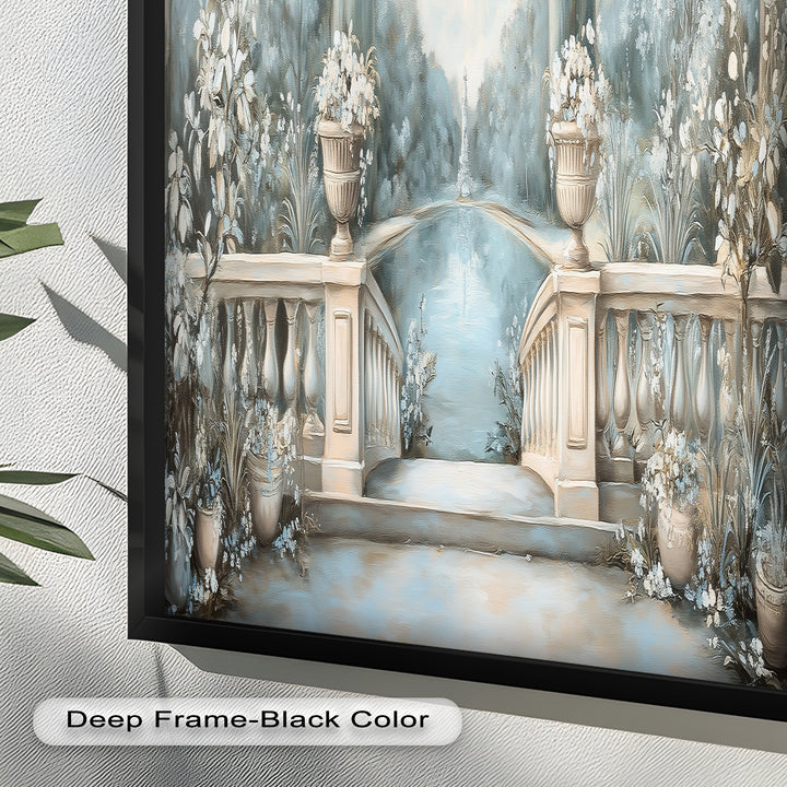 Tranquil Garden Terrace – Landscape Oil Painting