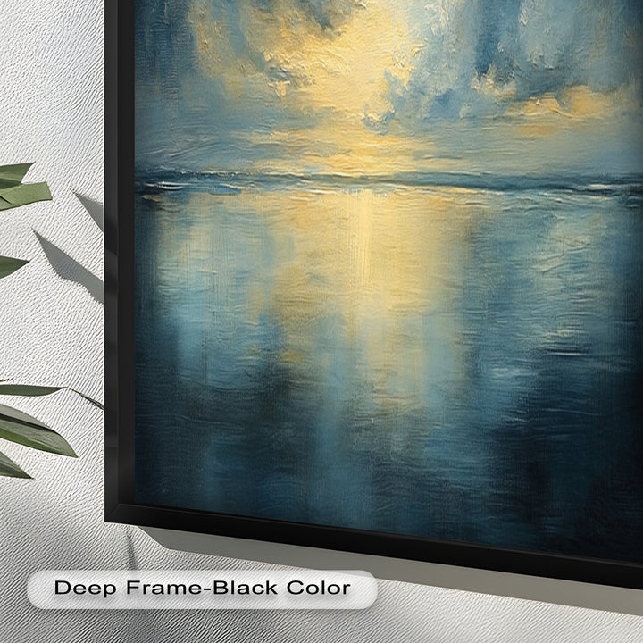 Coastal Wall Art - Sunset Reflection Seascape Oil Painting