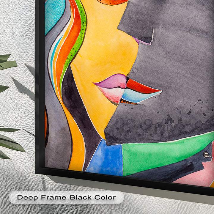 Dual Visions – Vibrant Abstract Faces Picasso Oil Painting