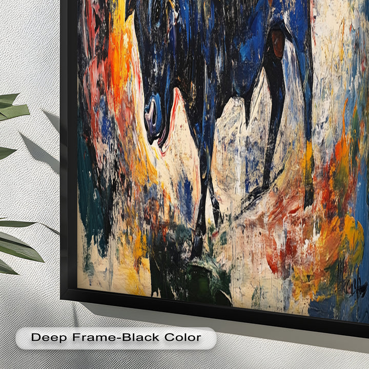 Power in Motion – Expressionist Bull Oil Painting