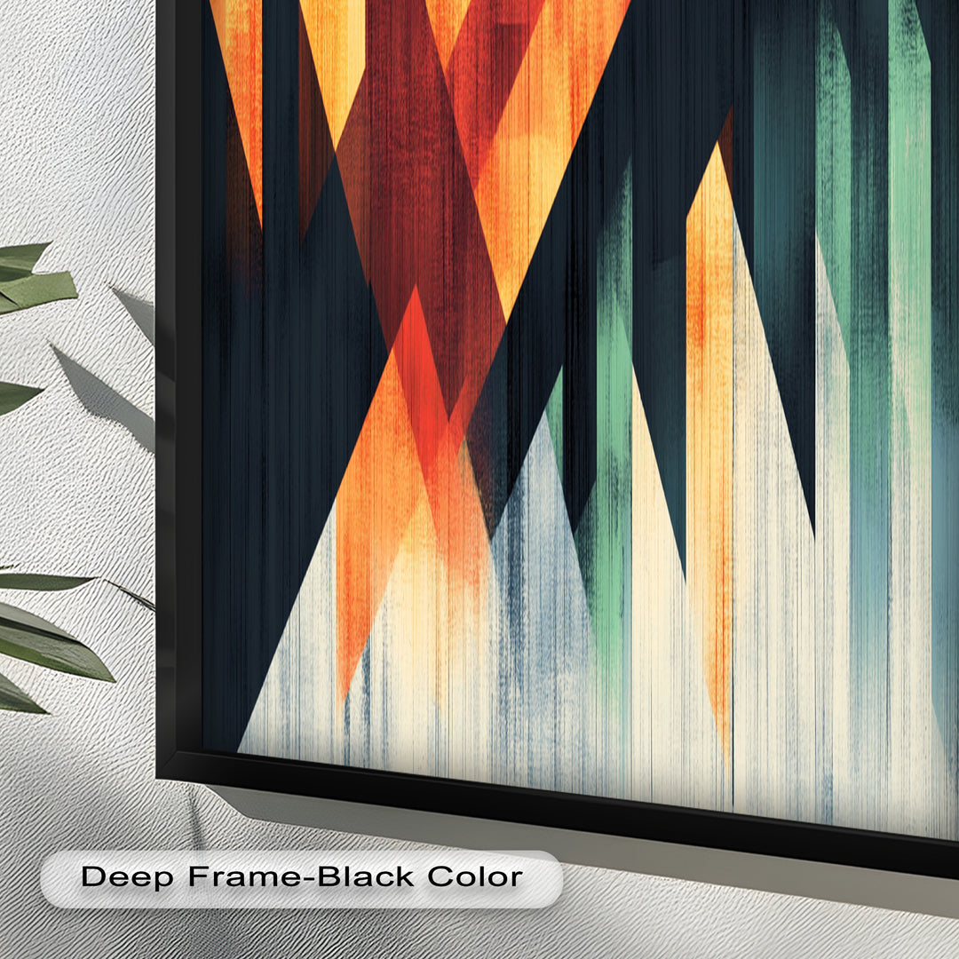 Modern Angular Lines – Bold Geometric Oil Painting