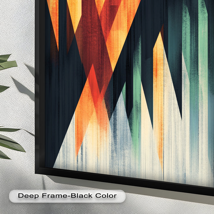Modern Angular Lines – Bold Geometric Oil Painting