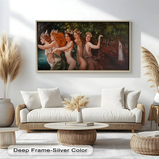 The Enchanted Procession – Mythological Forest Nymphs Oil Painting - MyPhotoStation