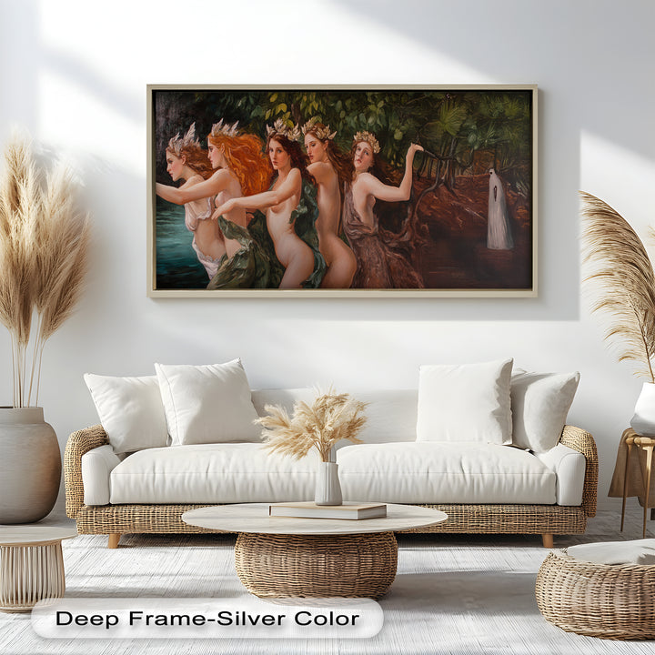 The Enchanted Procession – Mythological Forest Nymphs Oil Painting