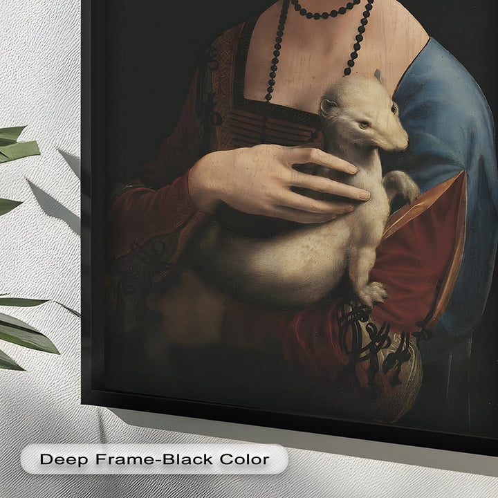 Dame mit Hermelin – Renaissance Portrait Historisches Ölgemälde