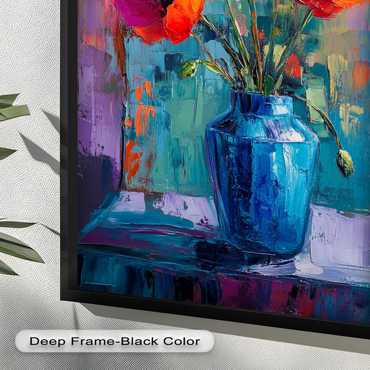 Crimson Blooms – Poppy Flower Oil Painting