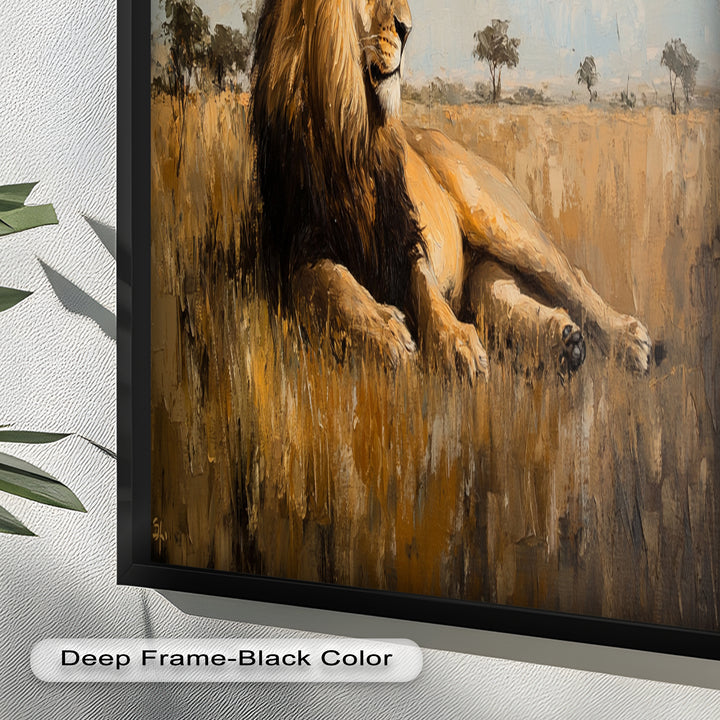 Majestic Serengeti King – Regal Lion Oil Painting