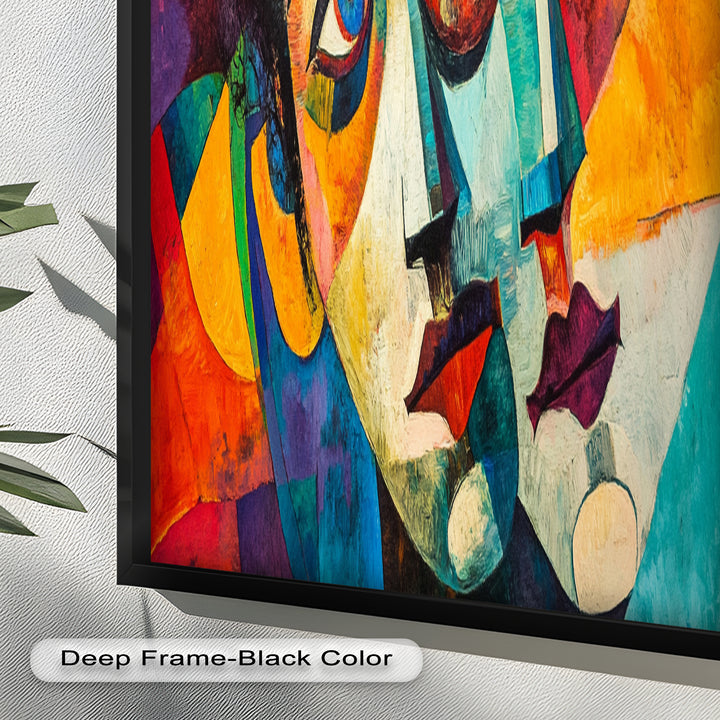 Entwined Visions Oil Painting – Fauvist Dual-Face Expressionism